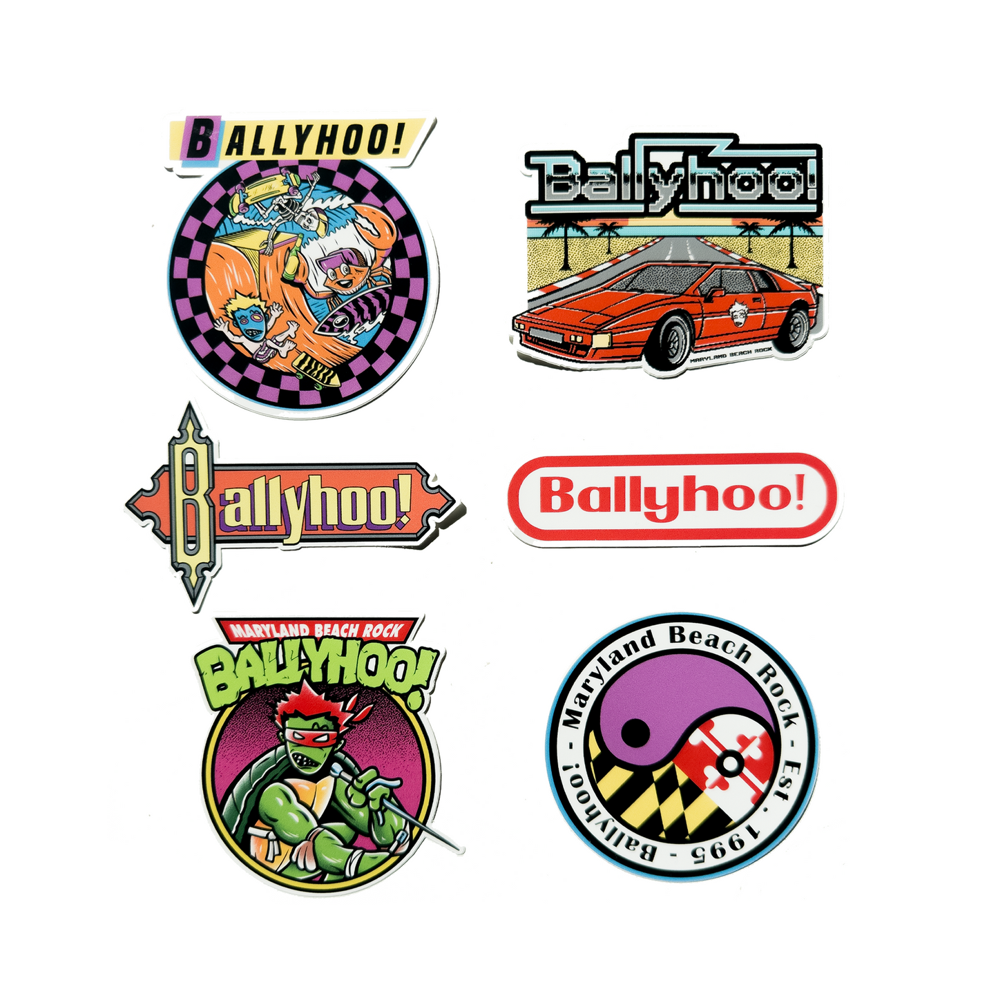 Ballyhoo! (6x Mix) Sticker Pack