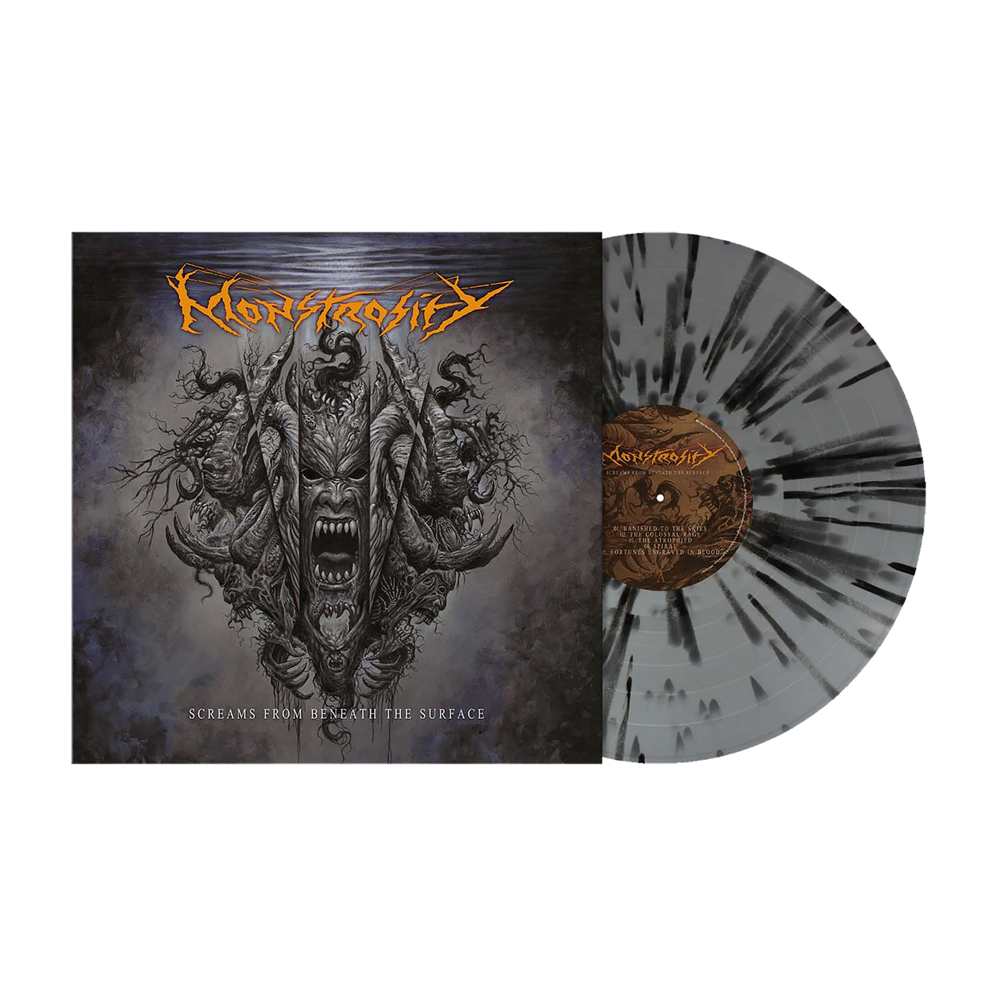 Monstrosity (Screams from Beneath the Surface) Silver/Black Splatter Vinyl