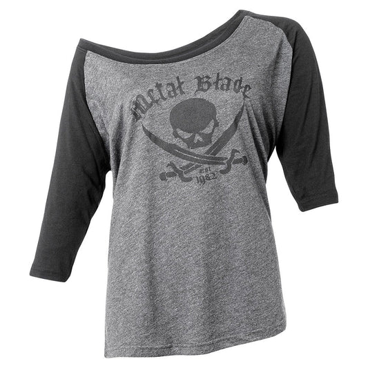 Metal Blade (Pirate Logo Est.) Fitted Girl 3/4 Raglan