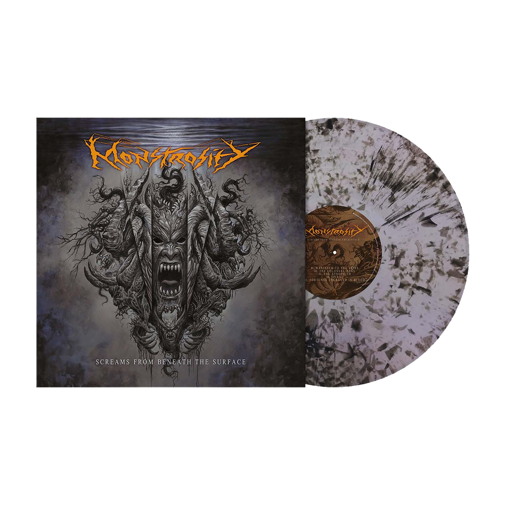 Monstrosity (Screams from Beneath the Surface) Lilac/Black Dust Splatter Vinyl
