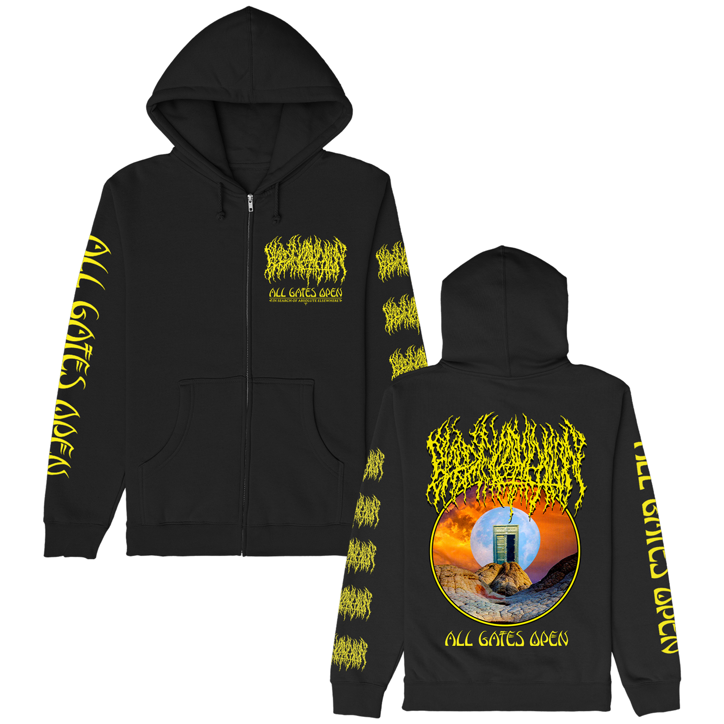 Blood Incantation (All Gates Open Album Cover Black) Zip-Hood