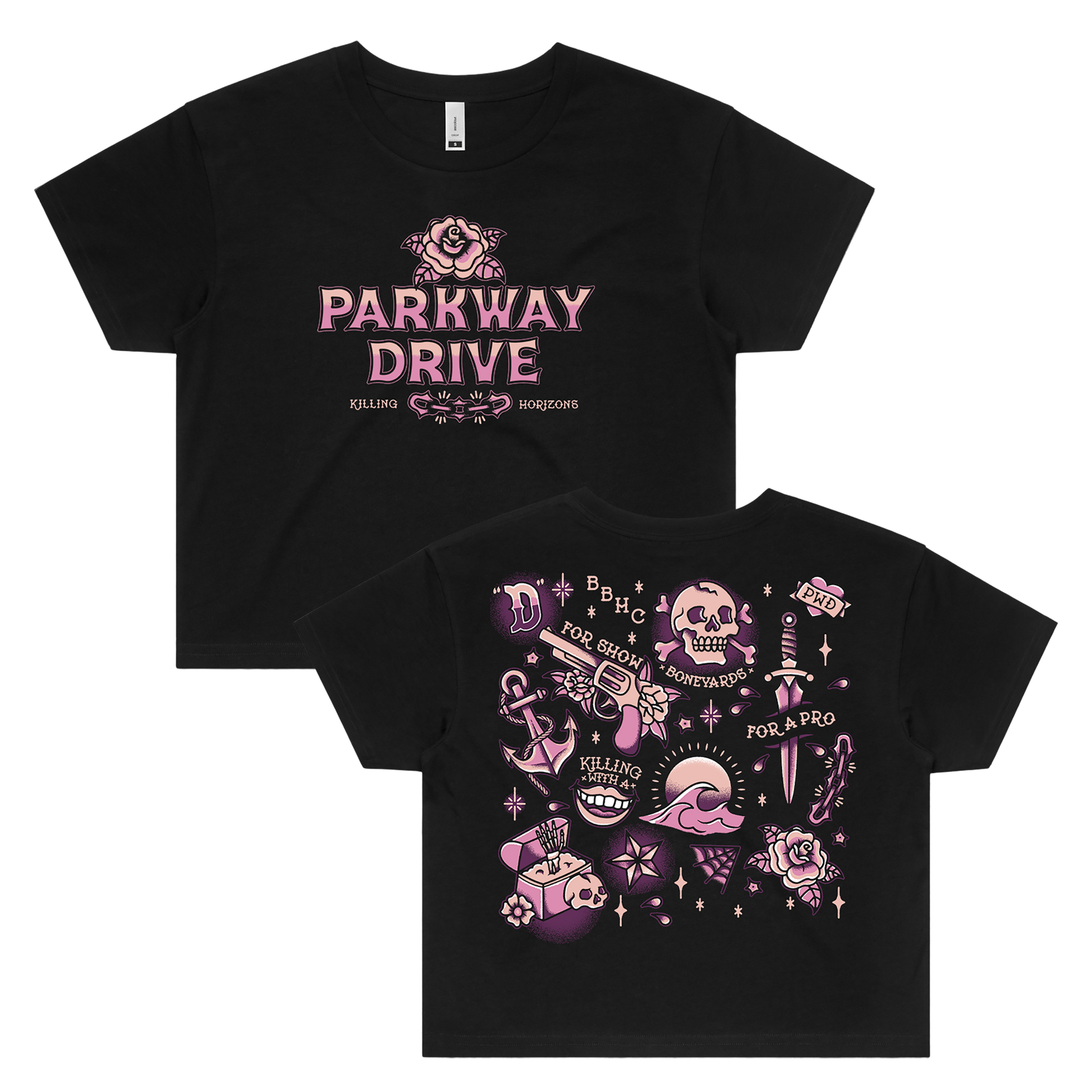 Parkway Drive (Killing Horizons Tattoo Flash) Women's Crop T-Shirt