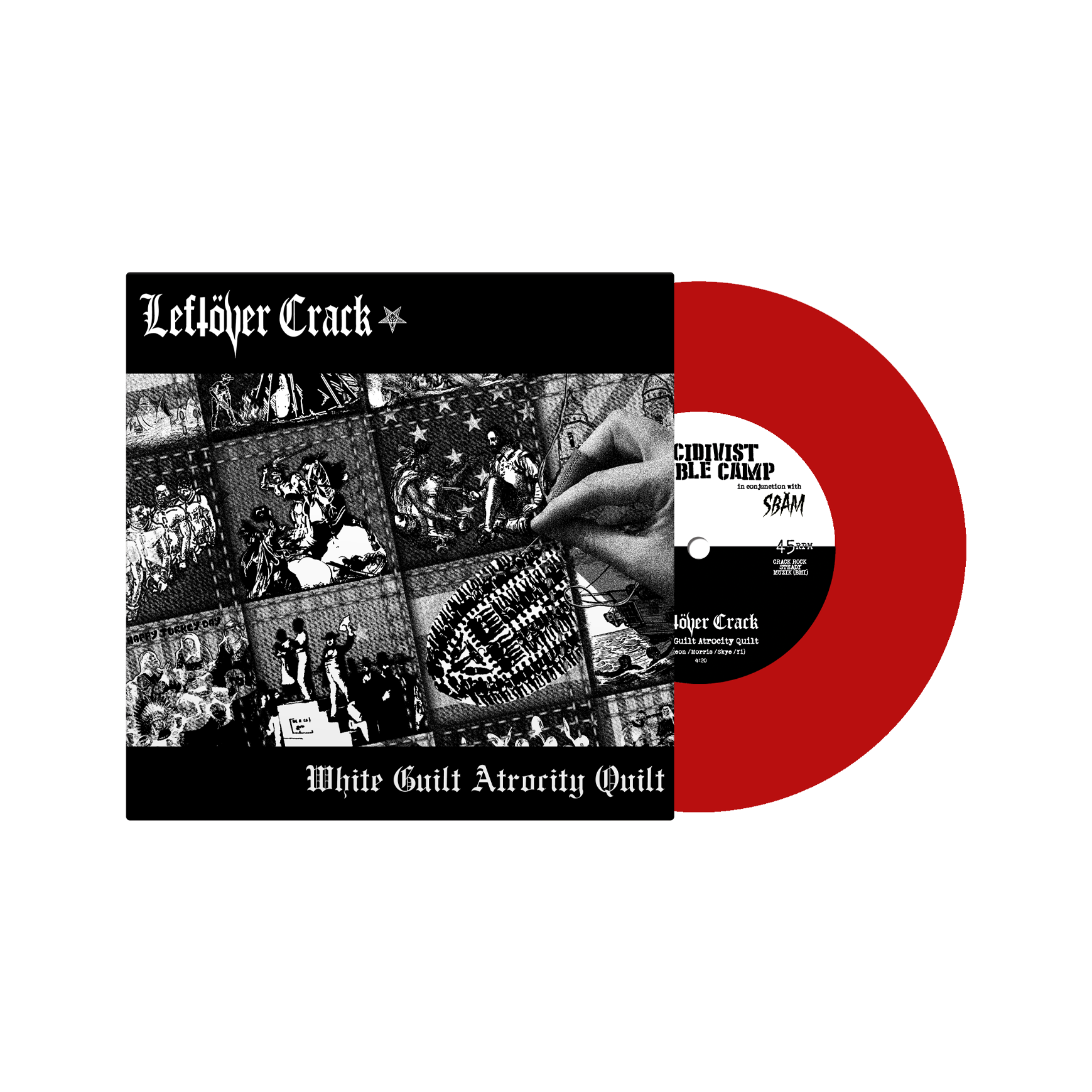 Leftover Crack (White Guilt Atrocity Quilt) Red 7 Inch