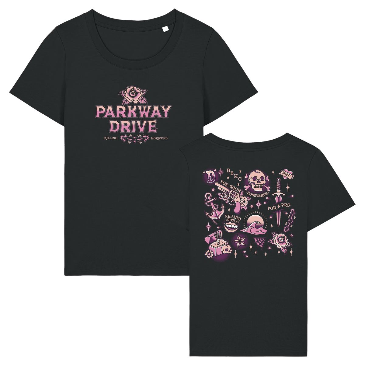 Parkway Drive (Killing Horizons Tattoo Flash) Girl Fitted T-Shirt