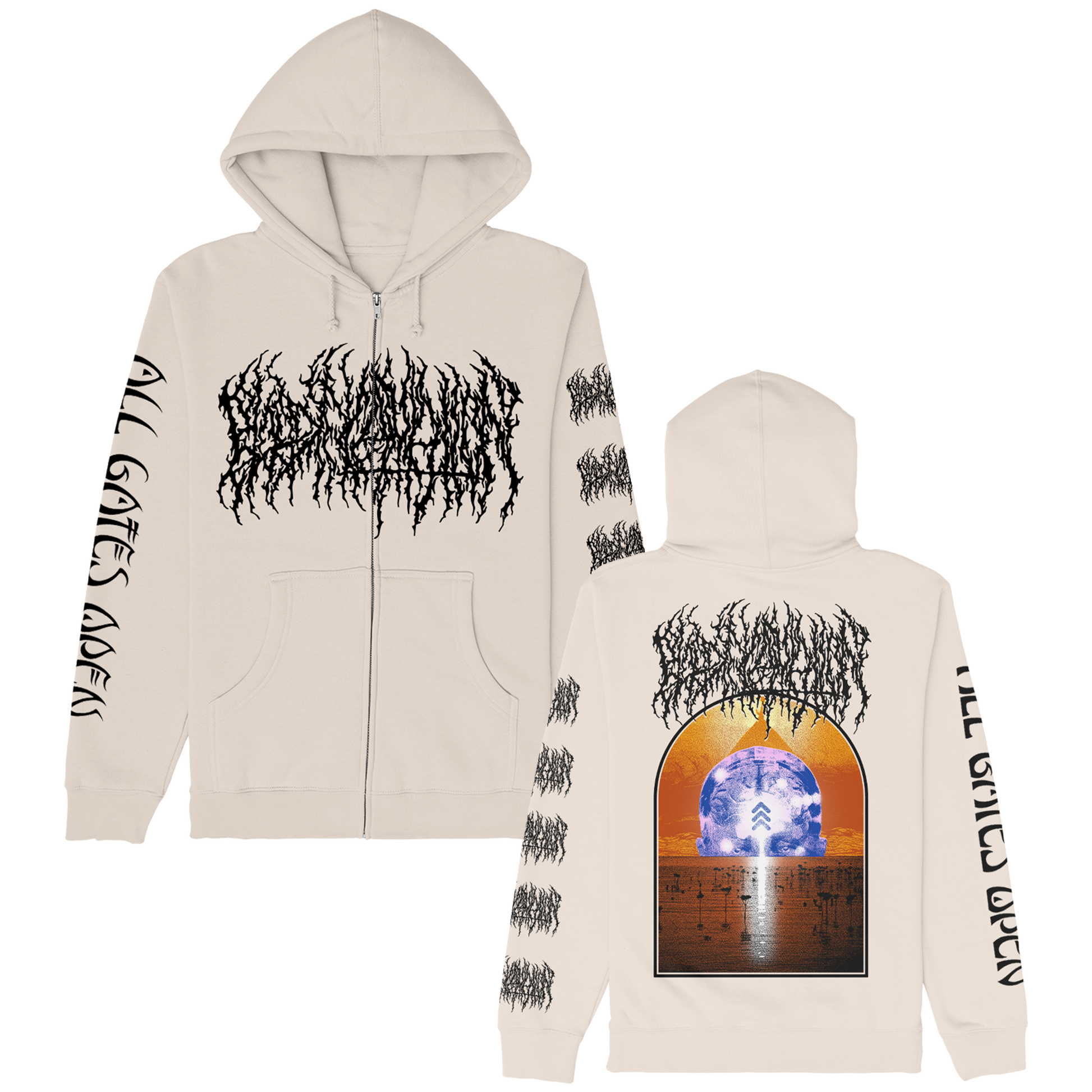 Blood Incantation (All Gates Open Back Cover Sand) Zip-Hood