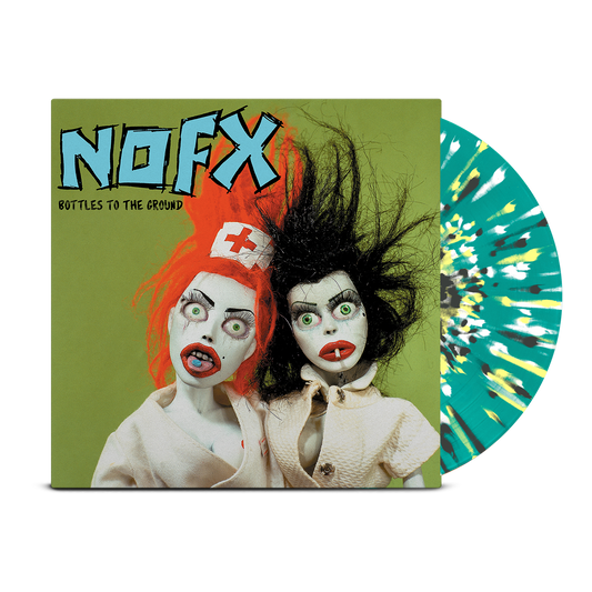 NOFX (Bottles To The Ground) Trans Turquoise /w Yellow, Black, White, & Silver Splatter Vinyl